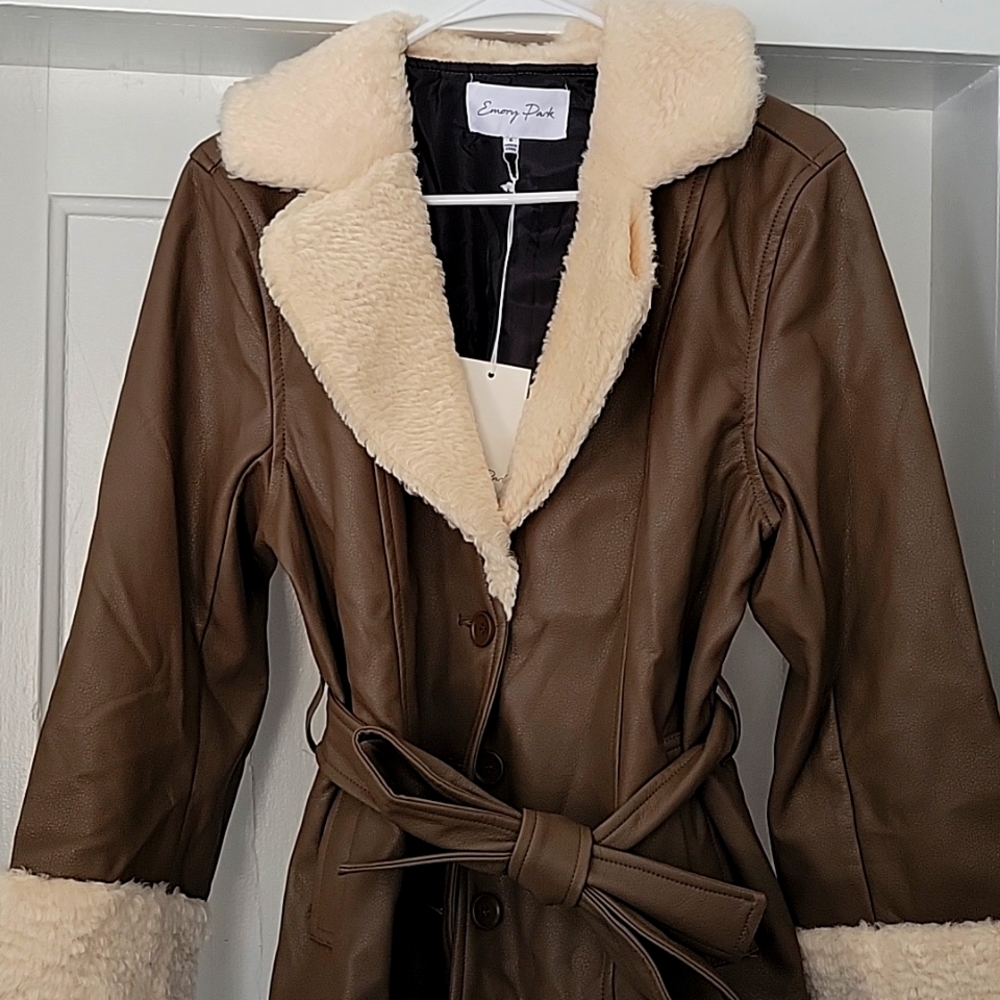 NanaMacs leather jacket with sharpa accents
